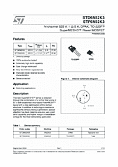 DataSheet STD6N52K3 pdf